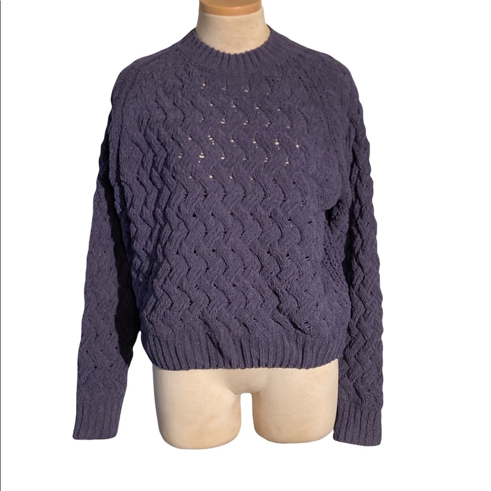 Kendall & Kylie Chunky Knit Pullover Sweater Blue Size S